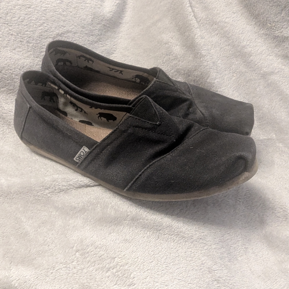 TOMS Black Slip-On Shoes